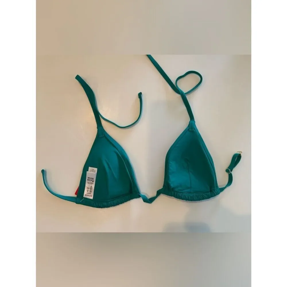 SPANX Triangle Bikini Top Mystic Green Small, NWT